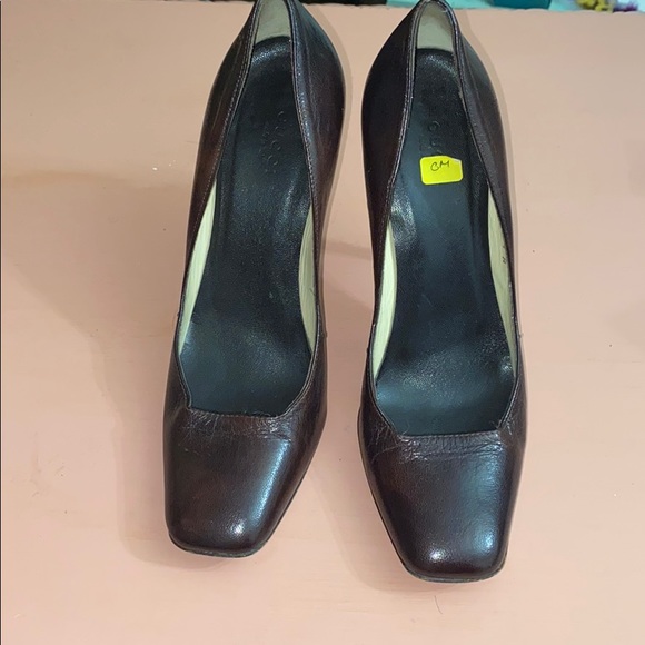 Gucci Brown Square Toe Heels sz 8.5 - Picture 3 of 7